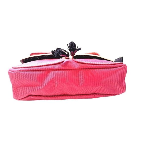 Tommy Hilfiger Small Raspberry & Brown Zip Top Purse Tassels - Picture 9 of 9